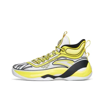 ANTA KT7 Basketball Shoes Men Mid Top ANTA White/Fluorescent Jelly Yellow