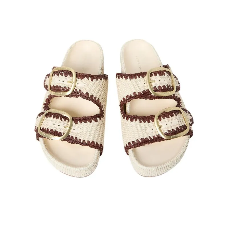 Loeffler Randall Slide Slippers 4cm Women's Milk White-4