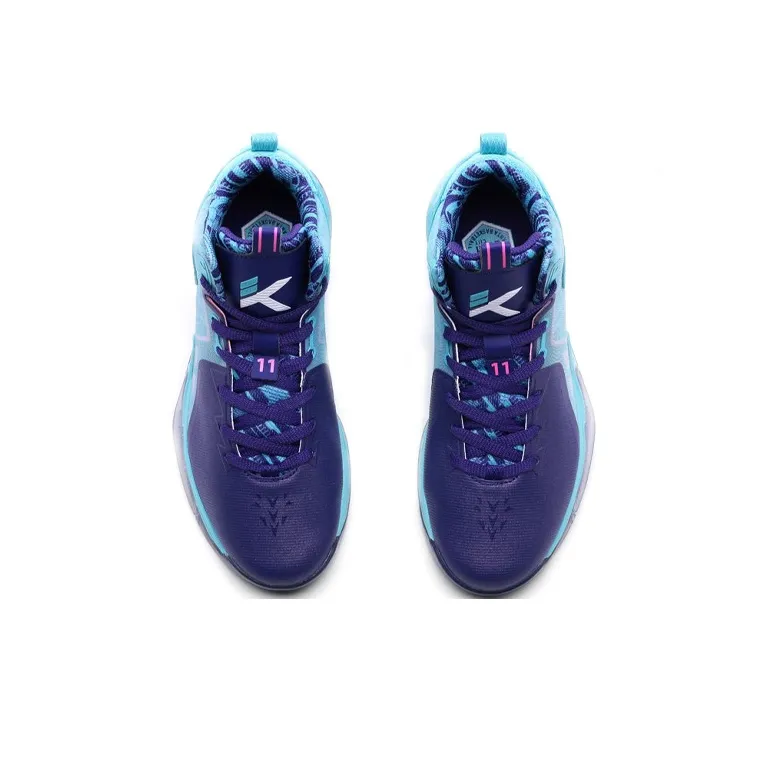 Anta KT2 Cushioning, Slip Resistant, Abrasion Resistant Coverage High Top Basketball Shoes Men's Purple Pink Blue-2