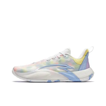Anta Bubble Bomb Cushioning Wear Resistant Low Top Basketball Shoes Men's White Blue Yellow