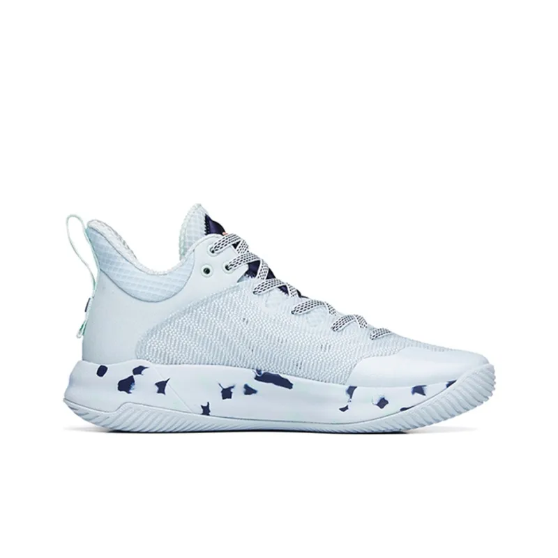 Anta Mountain 1 Wear-Resistant Slip-Resistant Low-Top Performance Basketball Shoes Men's Gray Blue-1