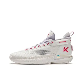 Anta KT9 Cushioned Wear Resistant Breathable Mid Top Basketball Shoes Men's White