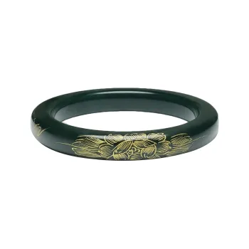 Artisan Lock Heart Jade Hetian Jade Bangles Women's Green Jade