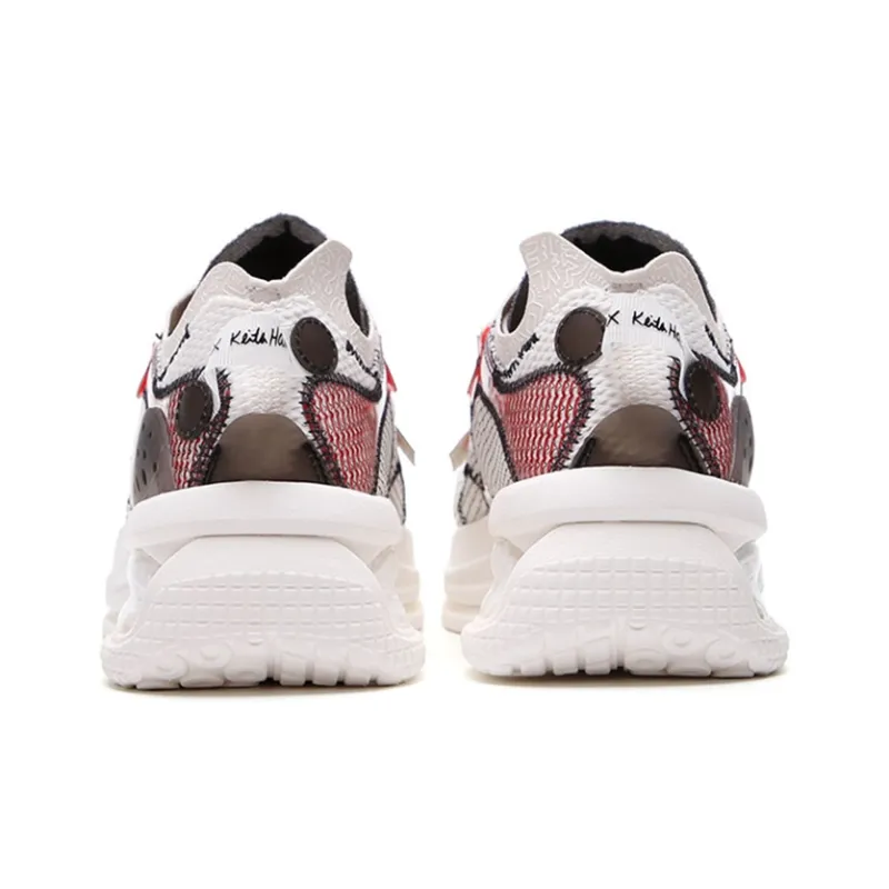 Keith Haring x Anta SEEED Zero Bound Anti-Slip Wear-Resistant Low-Top A-JELLY Running Shoes Men's White Red-3