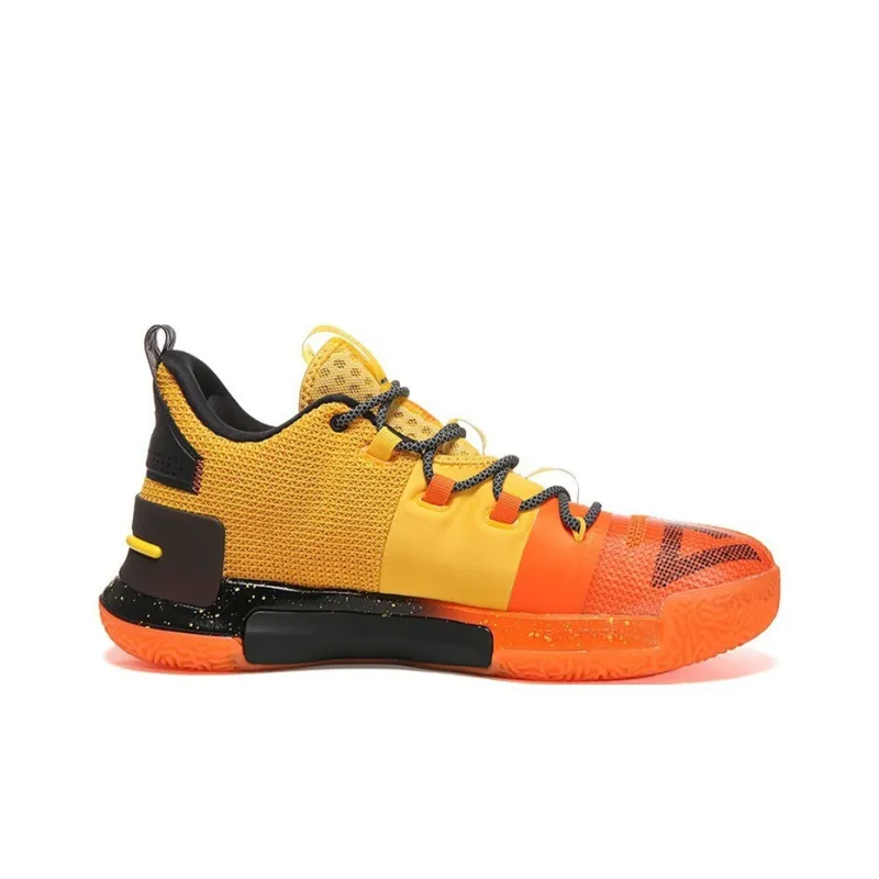 PEAK Flash Cushioning Anti Slip And Wear Resistant Coverage Balance Low Top Basketball Shoes Men's Orange Yellow-1