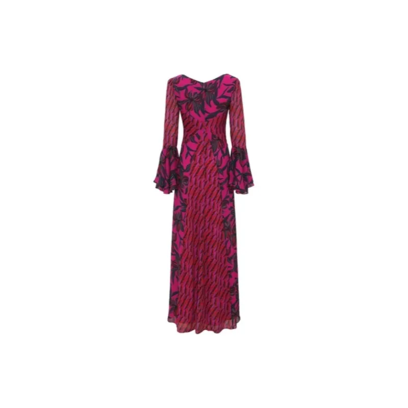 DVF Diane Von Furstenberg Long-Sleeved Dresses Women's Red-1