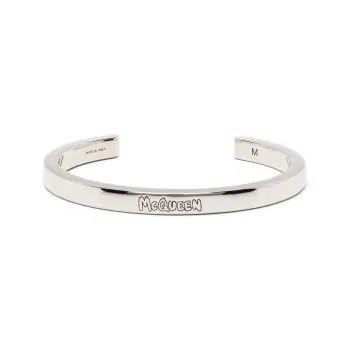 Alexander McQueen Engraved-logo Cuff Bracelet