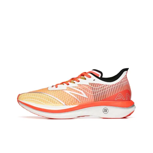 ANTA C202 GT Running Shoes Men Low-Top Tree Resin Yellow/Glowing Bright Deep Red/Ivory White