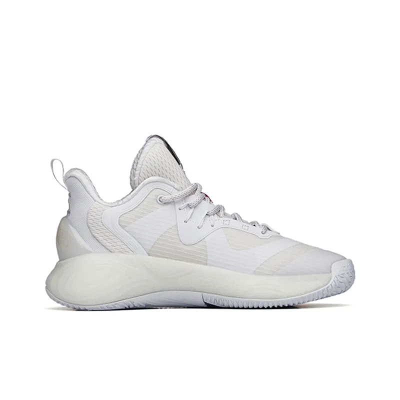 Anta Bubble Bomb Cushioned Slip Resistant Abrasion Resistant Low Top Performance Basketball Shoes Women's White-1