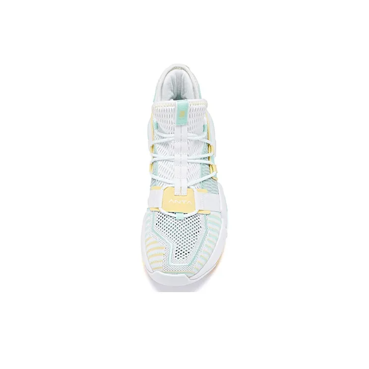 Anta Craze 1 Mid Top Performance Basketball Shoes Men's White Green-2