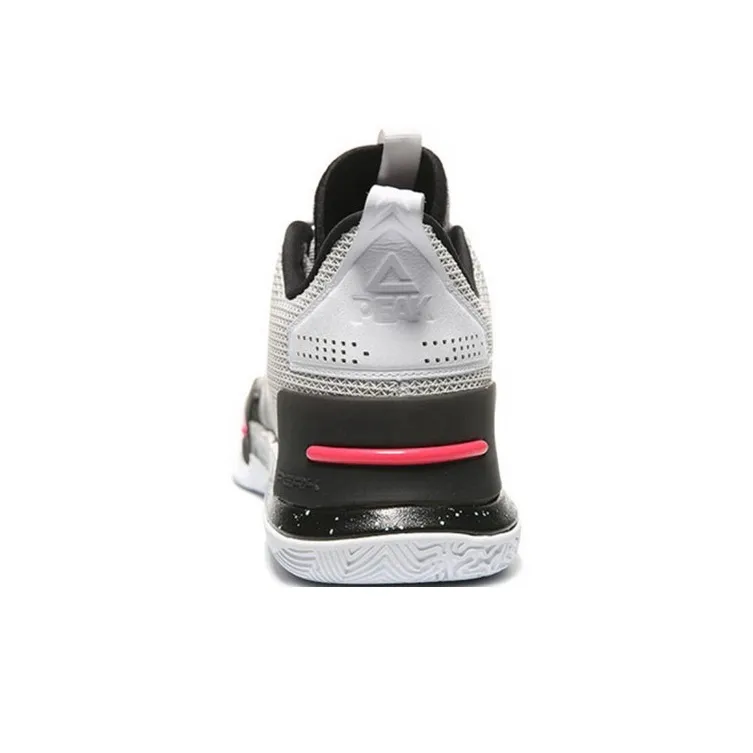 PEAK Flash Taichi Non-slip Wear-resistant Shock Absorption Mid-Top Performance Basketball Shoes Black Gray White-3