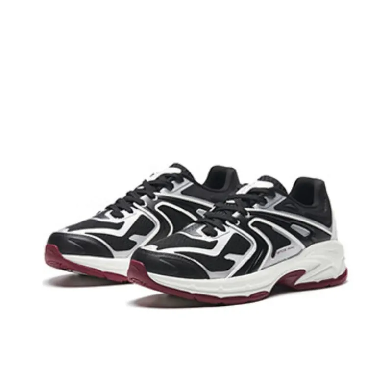 Anta Millennium Glacier Wear Resistant Low Top Chunky Sneakers Women's Black White-1