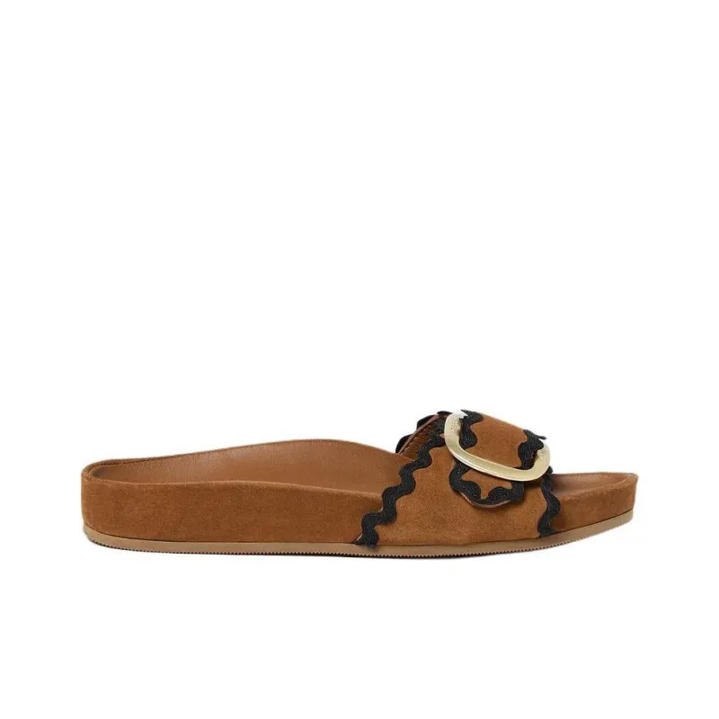 Loeffler Randall Slide Slippers Women's Brown-2