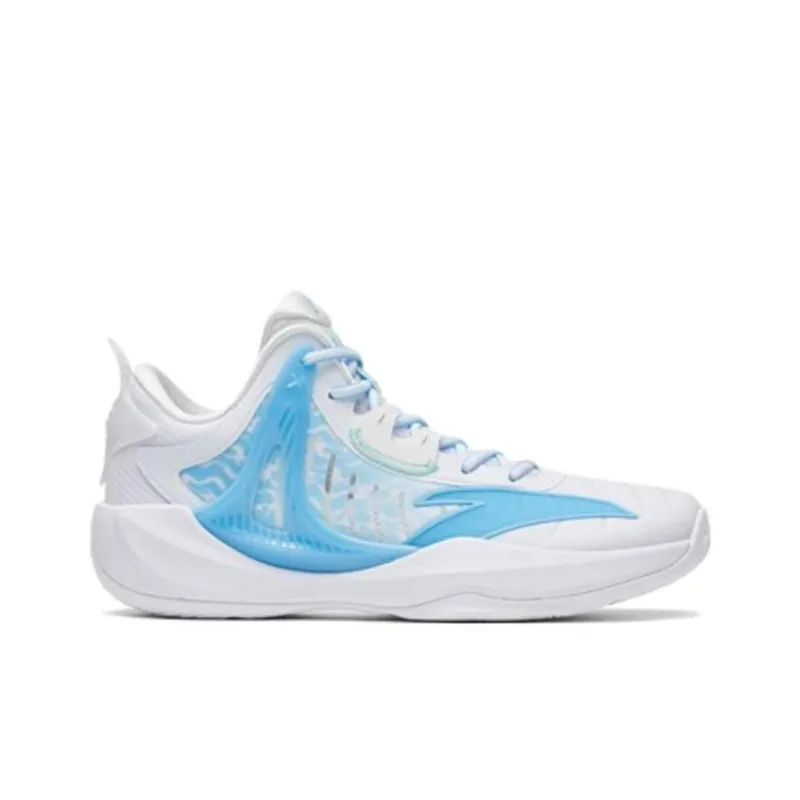 Anta Hussars 8 Abrasion Resistant Breathable Low Top Basketball Shoes Men's White Blue-1