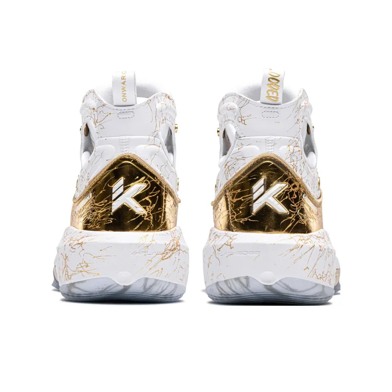 Anta KT8 Gold Blooded Cushioning Anti-Slip And Wear-Resistant High-Top Performance Basketball Shoes White Gold-8