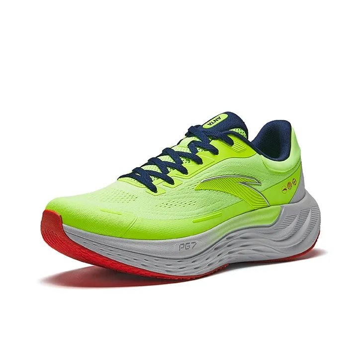 Anta Travel Step Low Top Running Shoes Men's Neon Frequency Green/Sand Grain Gray-1