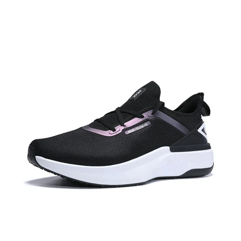 PEAK State Pole 4.0 Cushioning Anti-Slip Wear-Resistant Breathability Low-Top Taichi Running Shoes Men's Black White-2