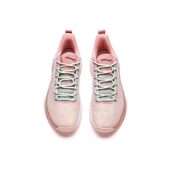 Anta Attack 3 Shock Absorbers With Slip Resistant And Abrasion Resistant Properties Low Top Basketball Shoes Men's Pink-2
