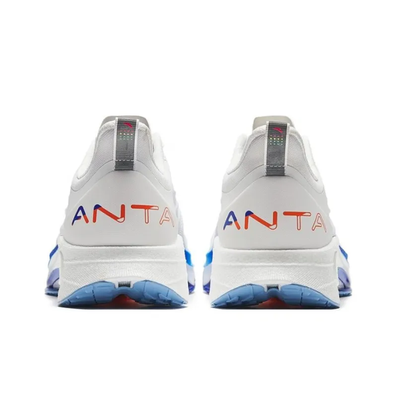 Anta MACH 3.0 Slip Resistant Low Top Running Shoes Men's White Blue-4