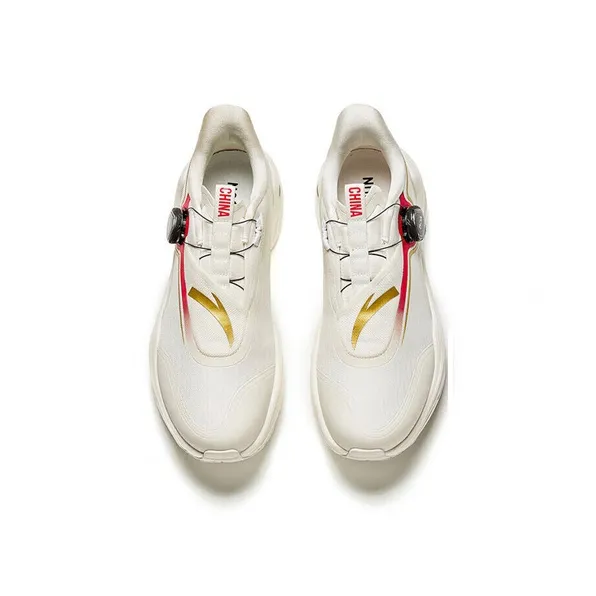 Anta Champion All Weather Series Cushioning Wear Resistant Low Top Running Shoes Men's White Red-3