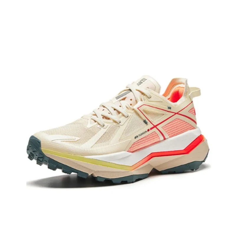Anta Cushioned Slip-Resistant Low-Top Running Shoes Men's Yellow White-1