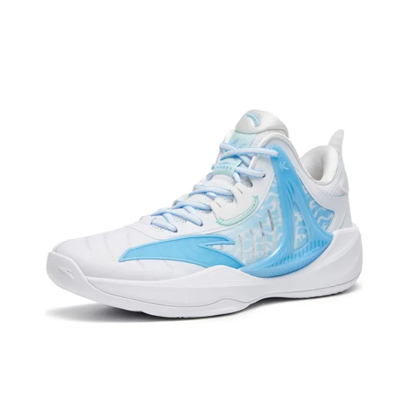 Anta Hussars 8 Abrasion Resistant Breathable Low Top Basketball Shoes Men's White Blue-2
