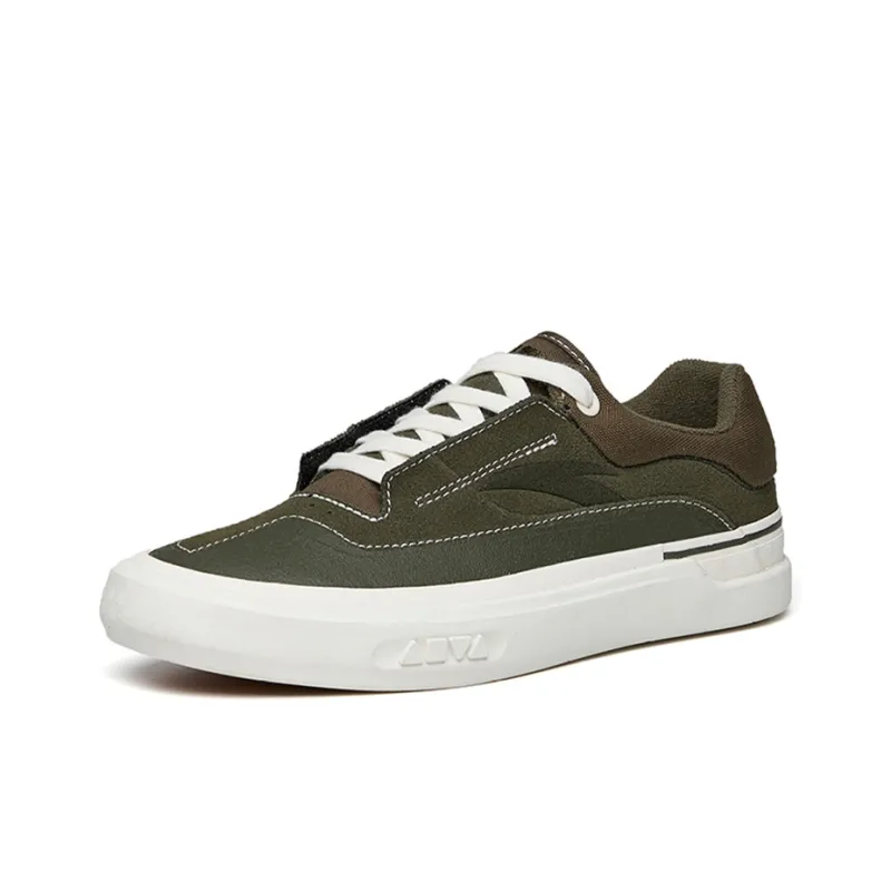 Anta Ao Li Low Top Skateboard Shoes Women's Green Leather Suede-1