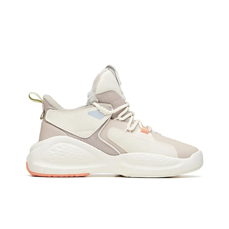 Anta Bastard High-Top Skateboard Shoes Women's Lotus Gray-1