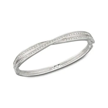 Swarovski Faux Crystal Bangles Women's Silver