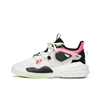 Anta Bastard Anti Slip Wear Resistant Mid Top Skateboard Shoes Women's White Black Pink