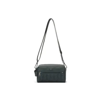 LACOSTE Polyurethane Handbag Shoulder Bag Crossbody Bag Regular Men's Dark Green