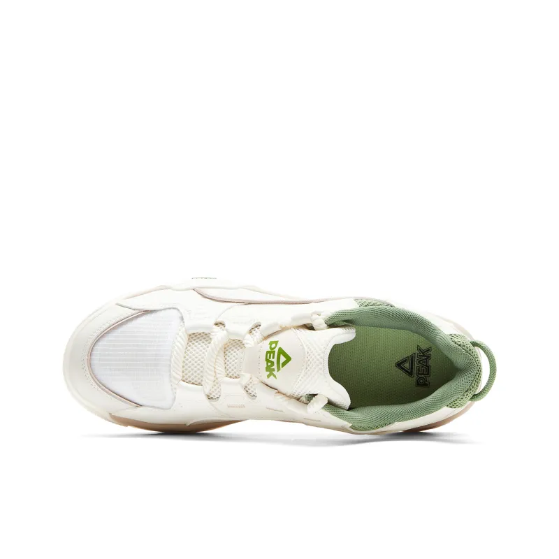 PEAK State Pole Roaming Skateboard Shoes Men Low Top Ecru/Green-3