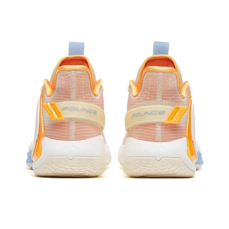 Anta Swoosh 2.0 GH Cushioning Anti Slip And Wear Resistant Low Top Basketball Shoes Men's Orange White-3