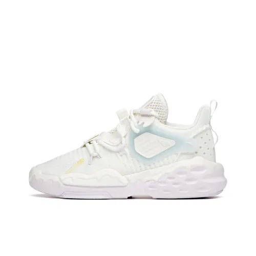 Anta Bastard Cushioning Anti Slip Wear Resistant Breathability Low Top Casual Shoes Women's White Purple Blue