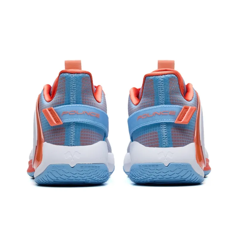 ANTA Swoosh 2.0 Basketball Shoes Men Low Top Waterfall Blue/Carthamus Orange-4