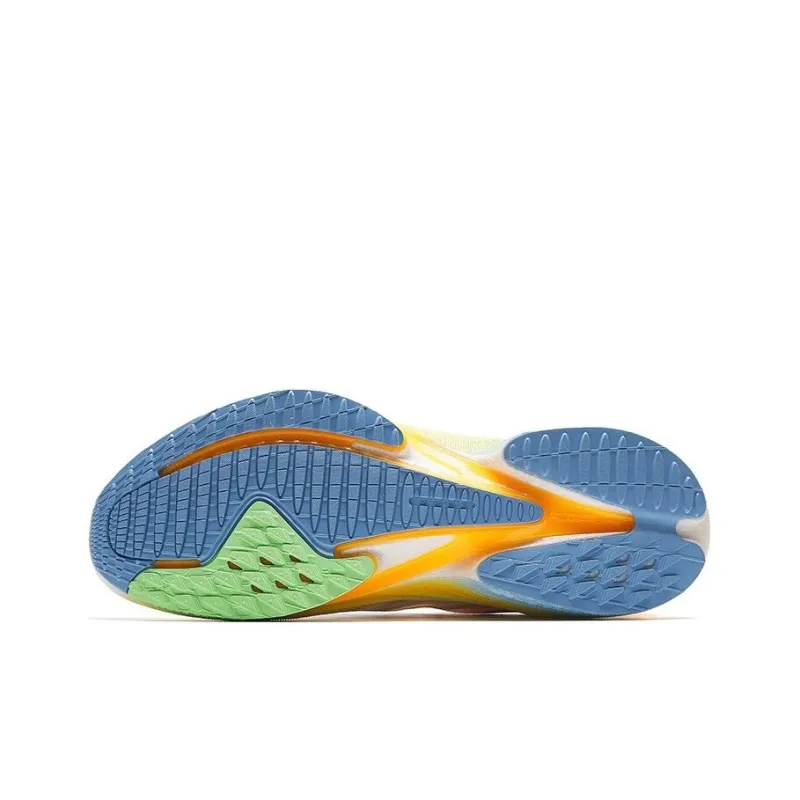 Anta MACH 3.0 Anti-Slip Wear-Resistant Low-Top Running Shoes Men's White Blue Yellow-3