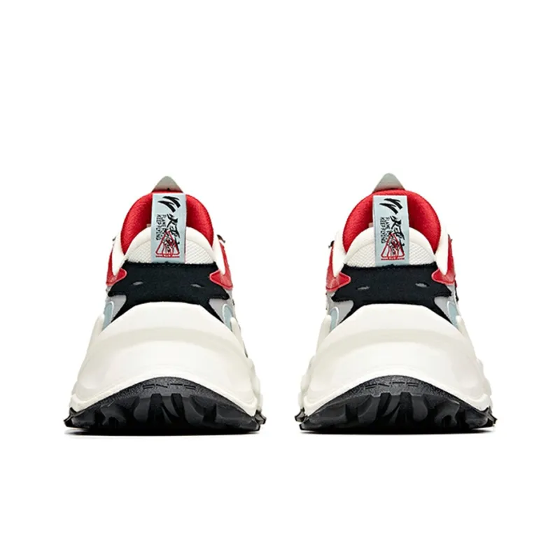 Anta Hot Life Collection Casual Breathable Low Top Chunky Sneakers Men's Red White-3
