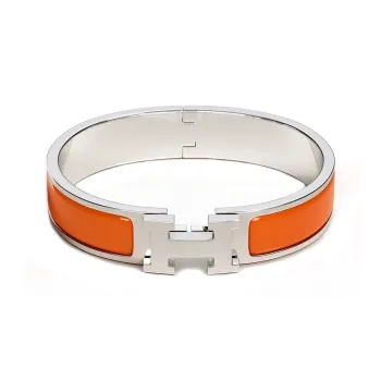 HERMES Bracelet Narrow Clic Clac H Enamel Pm Silver tone