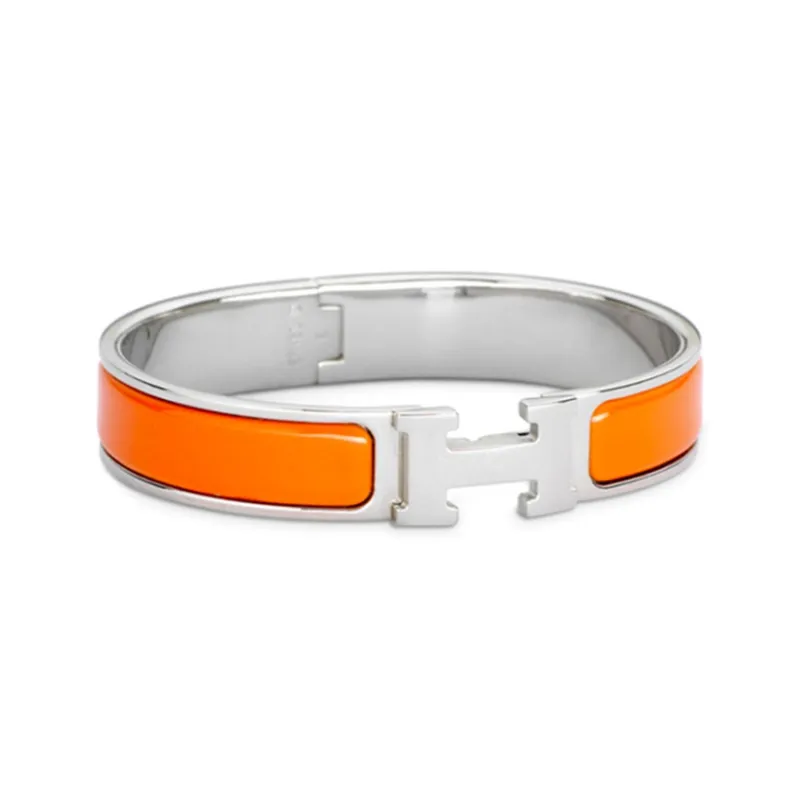 HERMES Bracelet Narrow Clic Clac H Enamel Gm Orange-1