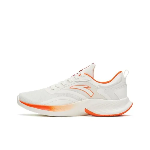 Anta Stinger SE Anti Slip Wear Resistant Low Top Running Shoes Men's White Orange