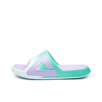PEAK Tai Ji1.0 EVA Rubber Sole Quiet Slip-Resistant Slide Slippers Unisex Purple Green
