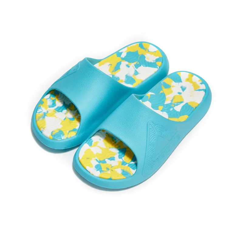 PEAK State Pole Guochuang Slippers EVA Totem Graffiti Slip-Resistant Odor-Resistant Slide Slippers Unisex Aurora Blue-3