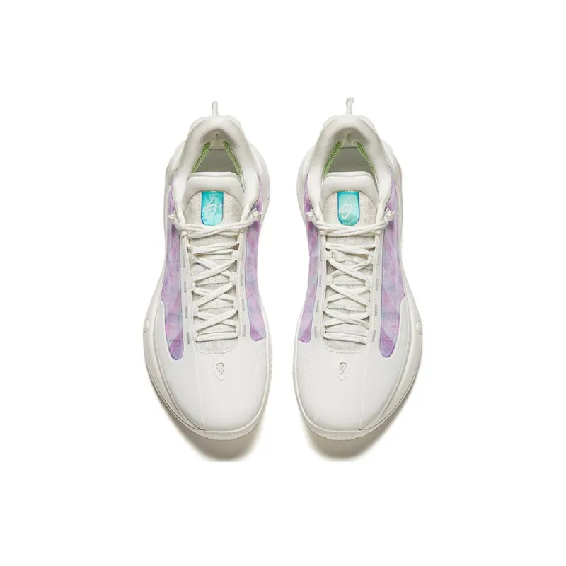 Anta GH4 Leave White Space Cushioned Wear Resistant Breathable Low Top Basketball Shoes Men's Diamond White-2
