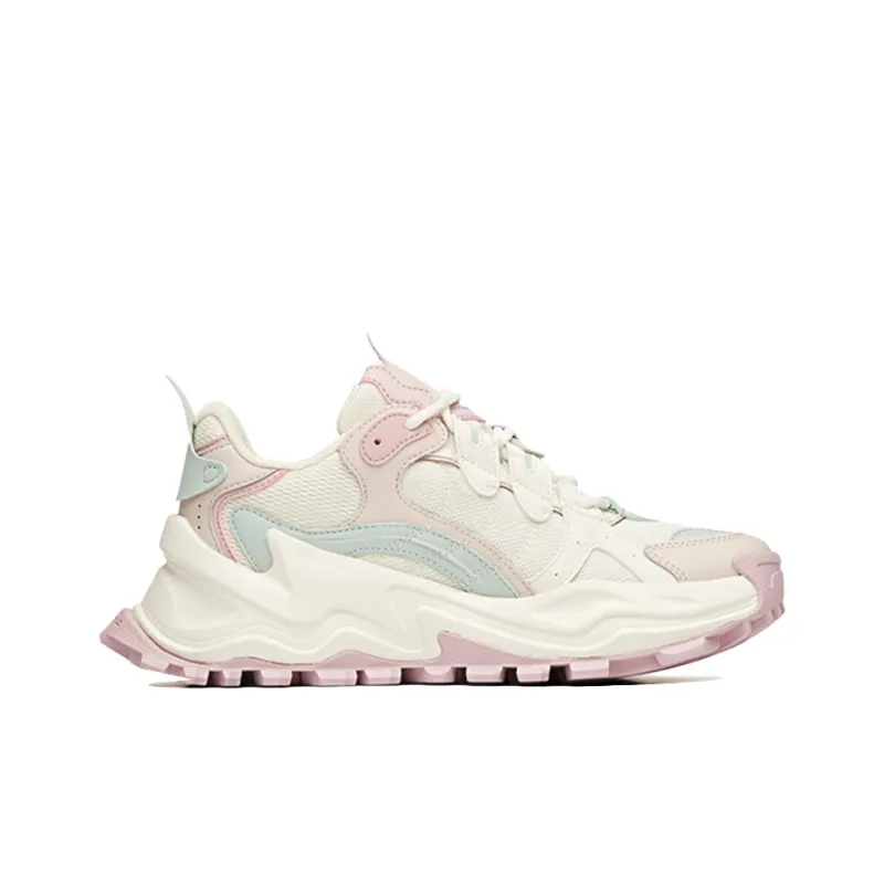 Anta Hot Cushioned Slip-Resistant Abrasion-Resistant Breathable Low-Top Casual Shoes Women's Beige Pink-1