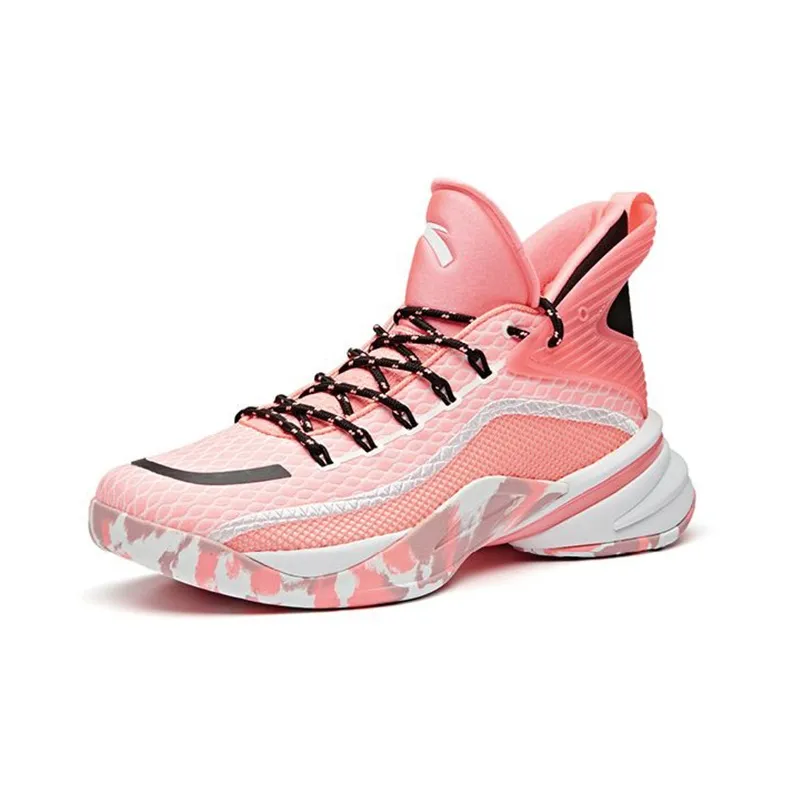 Anta UFO2.0 Celestial 2 Cushioning Anti-Slip And Wear-Resistant High-Top Performance Basketball Shoes Pink Black White-1