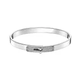 HERMES Karat Gold Bangles Unisex White Gold
