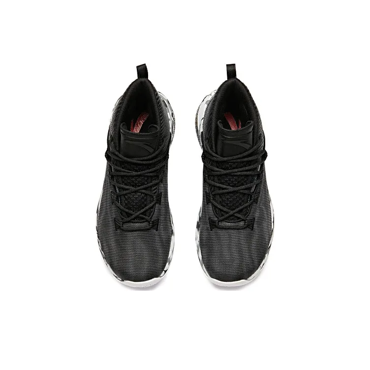 Anta UFO2.0 Mid Top Basketball Shoes Men's Black White-3