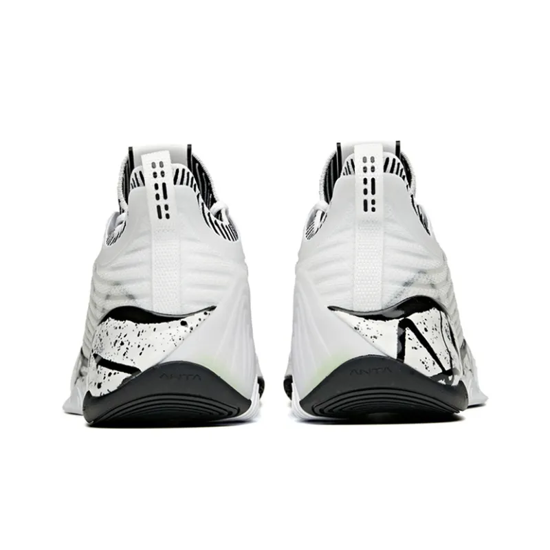 Anta KT6 Thompson Durable Breathable Low-Top Basketball Shoes White Black-3