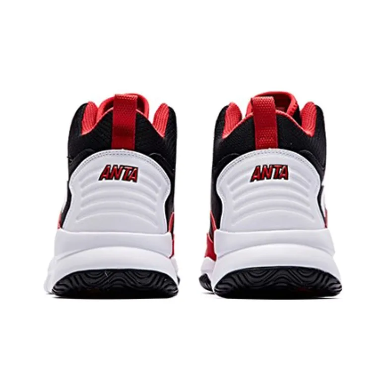 ANTA Star Trail 4 Basketball Shoes Men Mid Top Black Red-3