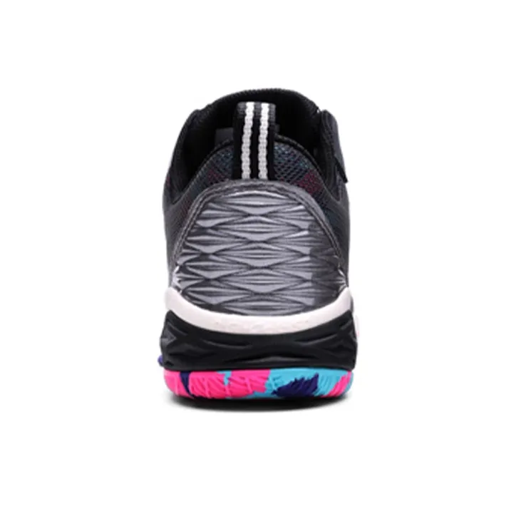 Anta Rhomboid Anti Slip Wear Resistant Low Top Basketball Shoes Men's Black Gray-4